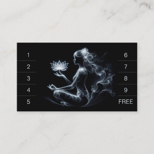 Yoga Instructor Lotus Medizin Pose Glühen Nebel Treuekarte (Vorderseite)