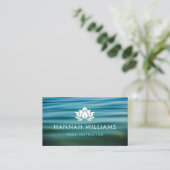 Yoga Instructor Lotus Ocean Waves Business Card Visitenkarte (Stehend Vorderseite)