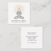 Yoga Instructor Lotus Pose Business Card Quadratische Visitenkarte (Vorne/Hinten)