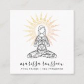 Yoga Instructor Lotus Pose Business Card Quadratische Visitenkarte (Vorderseite)