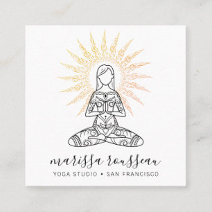 Yoga Instructor Lotus Pose Business Card Quadratische Visitenkarte