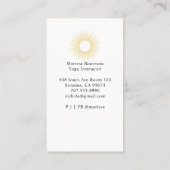 Yoga Instructor Lotus Pose Business Card Visitenkarte (Rückseite)