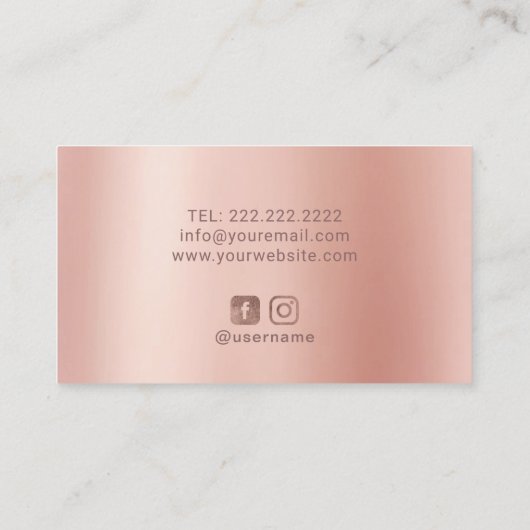 Yoga Instructor Lotus Rose Gold Pastel Salon Welln Visitenkarte (Rückseite)