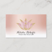 Yoga Instructor Lotus Rose Gold Pastel Salon Welln Visitenkarte (Vorderseite)