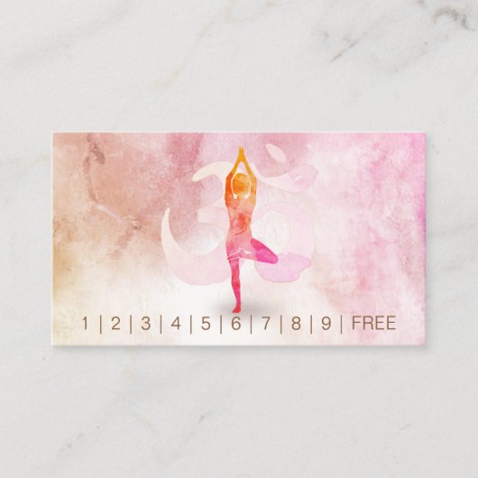 YOGA Instructor Loyalty Punch Yoga Pose Om Symbol Treuekarte (Vorderseite)