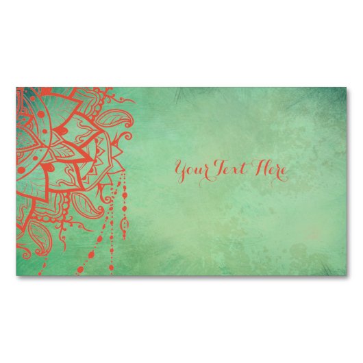 Yoga Instructor Mandala Magnet Business Card (Vorderseite)