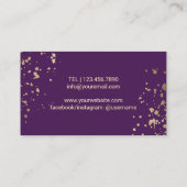 Yoga Instructor Mandala Modernes Gold & Lila Visitenkarte (Rückseite)