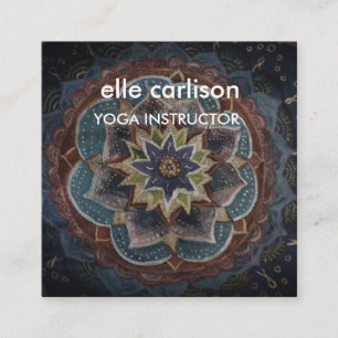 Yoga Instructor Mandala Square Visitenkarte