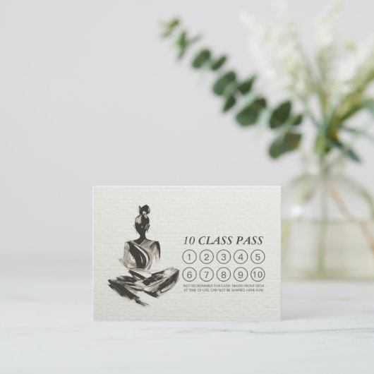 Yoga Instructor Mediation Brush Stroke Class Pass Treuekarte (Stehend Vorderseite)