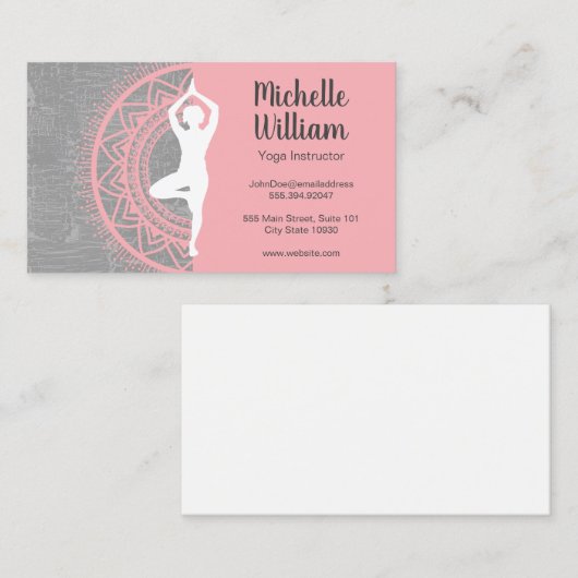 Yoga Instructor | Mediation | Mandala Pattern Visitenkarte (Vorne/Hinten)