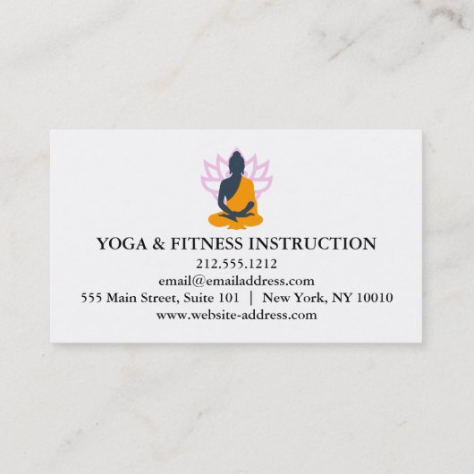 Yoga Instructor Mediation Visitenkarte (Rückseite)
