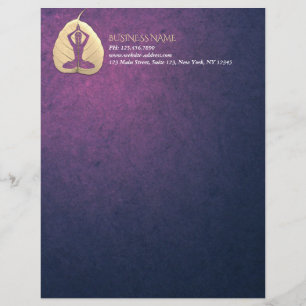 YOGA Instructor Meditation Pose Bodhi Leaf Cut Art Briefbogen