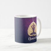 YOGA Instructor Meditation Pose Bodhi Leaf Cut Art Kaffeetasse (VorderseiteRechts)