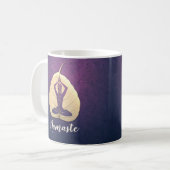 YOGA Instructor Meditation Pose Bodhi Leaf Cut Art Kaffeetasse (Vorderseite Links)