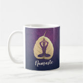 YOGA Instructor Meditation Pose Bodhi Leaf Cut Art Kaffeetasse (Links)