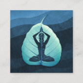 YOGA Instructor Meditation Pose Bodhi Leaf Cutting Quadratische Visitenkarte (Vorderseite)