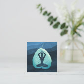YOGA Instructor Meditation Pose Bodhi Leaf Cutting Quadratische Visitenkarte (Stehend Vorderseite)