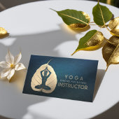 YOGA Instructor Meditation Pose Bodhi Leaf Cutting Visitenkarte