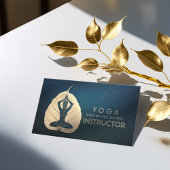 YOGA Instructor Meditation Pose Bodhi Leaf Cutting Visitenkarte