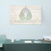Yoga Instructor Meditation Pose Bodhi Leaf Quotes Banner (Messeveranstaltung)