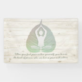 Yoga Instructor Meditation Pose Bodhi Leaf Quotes Banner (Horizontal)