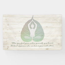 Yoga Instructor Meditation Pose Bodhi Leaf Quotes Banner