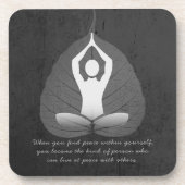 Yoga Instructor Meditation Pose Bodhi Leaf Quotes Getränkeuntersetzer (Vorderseite)