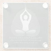 Yoga Instructor Meditation Pose Bodhi Leaf Quotes Glasuntersetzer (Rückseite)