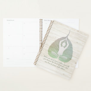 Yoga Instructor Meditation Pose Bodhi Leaf Quotes Planer