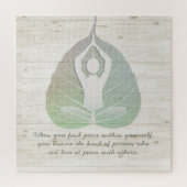 Yoga Instructor Meditation Pose Bodhi Leaf Quotes Puzzle (Vertikal)