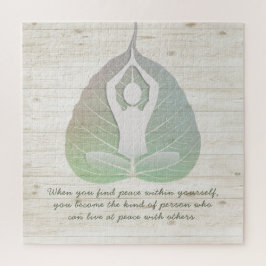 Yoga Instructor Meditation Pose Bodhi Leaf Quotes Puzzle