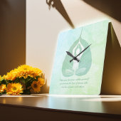 Yoga Instructor Meditation Pose Bodhi Leaf Quotes  Quadratische Wanduhr