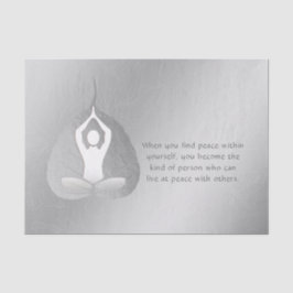 Yoga Instructor Meditation Pose Bodhi Leaf Quotes Seidenpapier