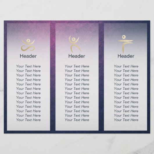 YOGA Instructor Meditation Pose Bodhi Leaf TriFold (Rückseite)