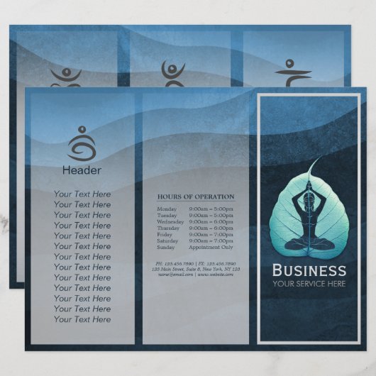 YOGA Instructor Meditation Pose Bodhi Leaf TriFold (Vorne/Hinten)