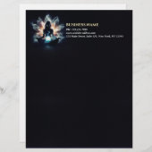 Yoga Instructor Meditation Pose Glühen Mist Lotus Briefbogen (Vorne/Hinten)