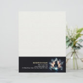 Yoga Instructor Meditation Pose Glühen Mist Lotus Briefbogen (Stehend Vorderseite)