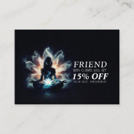 Yoga Instructor Meditation Pose Glühen Mist Lotus Empfehlungskarte