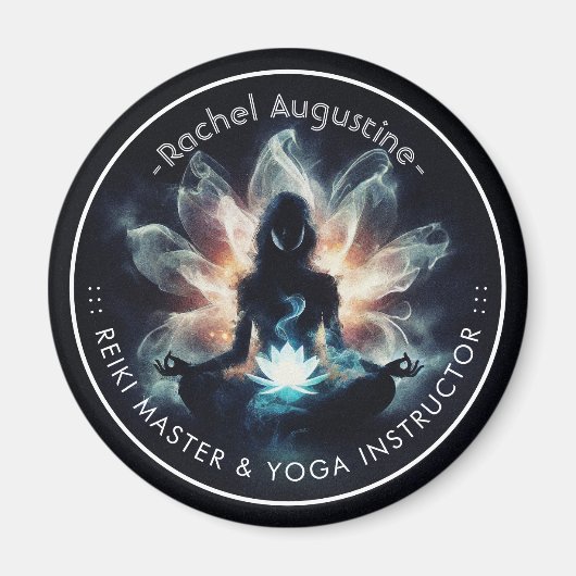 Yoga Instructor Meditation Pose Glühen Mist Lotus Magnet (Vorne)