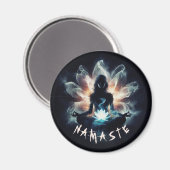 Yoga Instructor Meditation Pose Glühen Mist Lotus Magnet (Vorderseite/Rückseite)