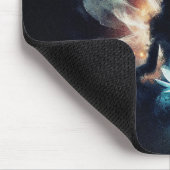 Yoga Instructor Meditation Pose Glühen Mist Lotus Mousepad (Ecke)