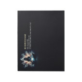 Yoga Instructor Meditation Pose Glühen Mist Lotus Notizblock (Rotiert)