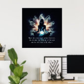 Yoga Instructor Meditation Pose Glühen Mist Lotus Poster (Heimbüro)