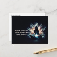 Yoga Instructor Meditation Pose Glühen Mist Lotus