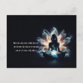 Yoga Instructor Meditation Pose Glühen Mist Lotus Postkarte (Vorderseite)