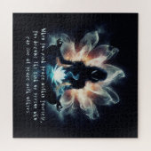 Yoga Instructor Meditation Pose Glühen Mist Lotus Puzzle (Horizontal)