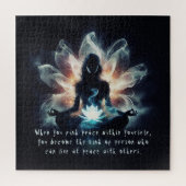 Yoga Instructor Meditation Pose Glühen Mist Lotus Puzzle (Vertikal)