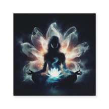 Yoga Instructor Meditation Pose Glühen Mist Lotus