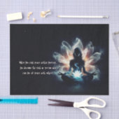 Yoga Instructor Meditation Pose Glühen Mist Lotus Seidenpapier (Handwerk)