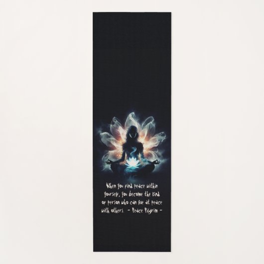 Yoga Instructor Meditation Pose Glühen Mist Lotus Yogamatte (Vorderseite)